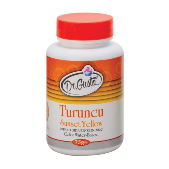 Dr Gusto Lebensmittel Pulverfarbe Wasserlöslich Orange 75g - DR0051 - Dr Gusto